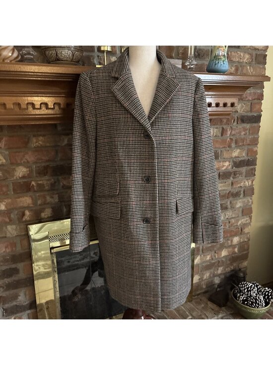 Ralph Lauren Jackets & Blazers - black label ralph lauren woman's Brown & Black Tweed Wool Blend Coat Size 16